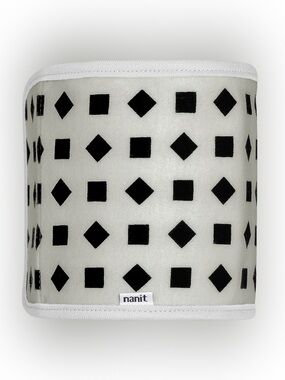Nanit 0-3 Months White and Black Geometric Pattern Breathing Band